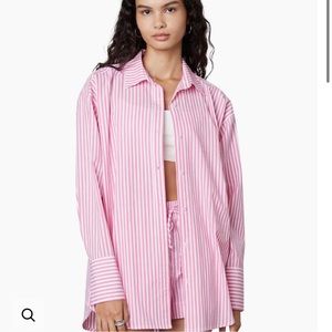 NIA Leon SHIRT - HOT PINK size small new with tags stripes
